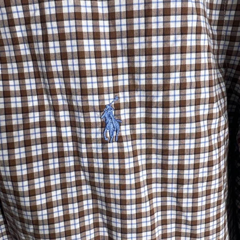 Polo Ralph Lauren Oxford Button Front Shirt Men's XL Plaid